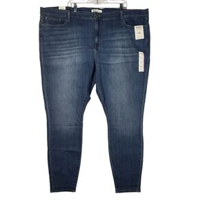 Levis Mid Rise Skinny Jeans Women's Plus Size 28 Long‎ Medium Wash NWT